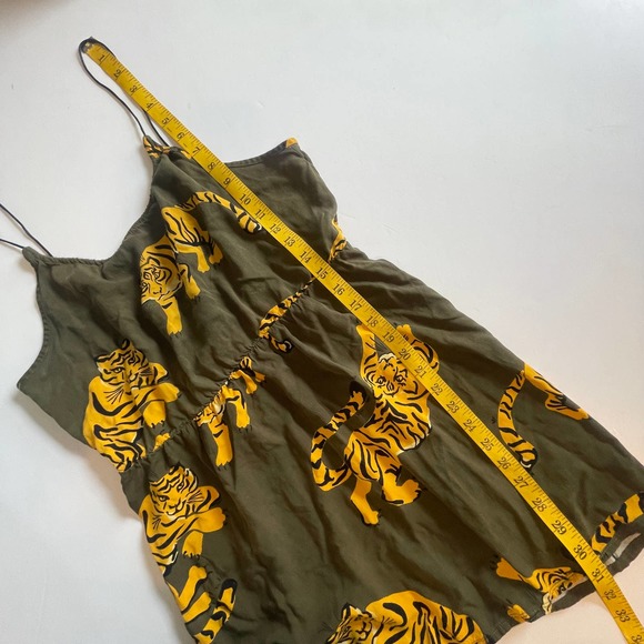 Hurley Women's Large Tiger-Print Strappy Cover-Up  Dress ~ Green & Mustard - Picture 10 of 11